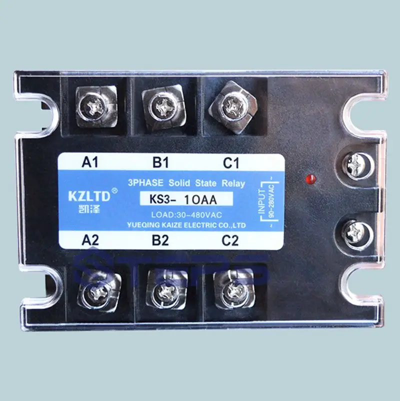 Three-phase solid state relay 10A AC to AC non-contact contactor switch