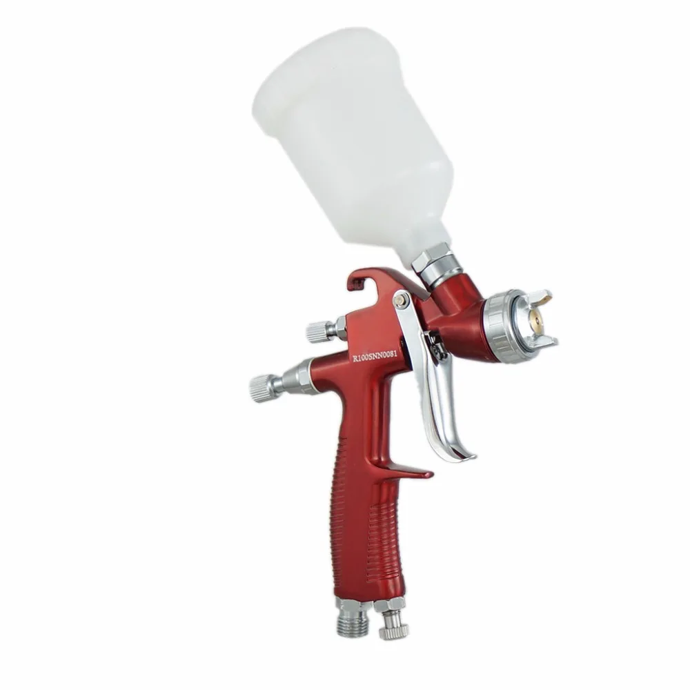 R-100 1.0mm Nozzle Red Professional Gravity Spray Gun HVLP Car Paint Gun,Painted High Efficiency, Good Atomization Dropshipping