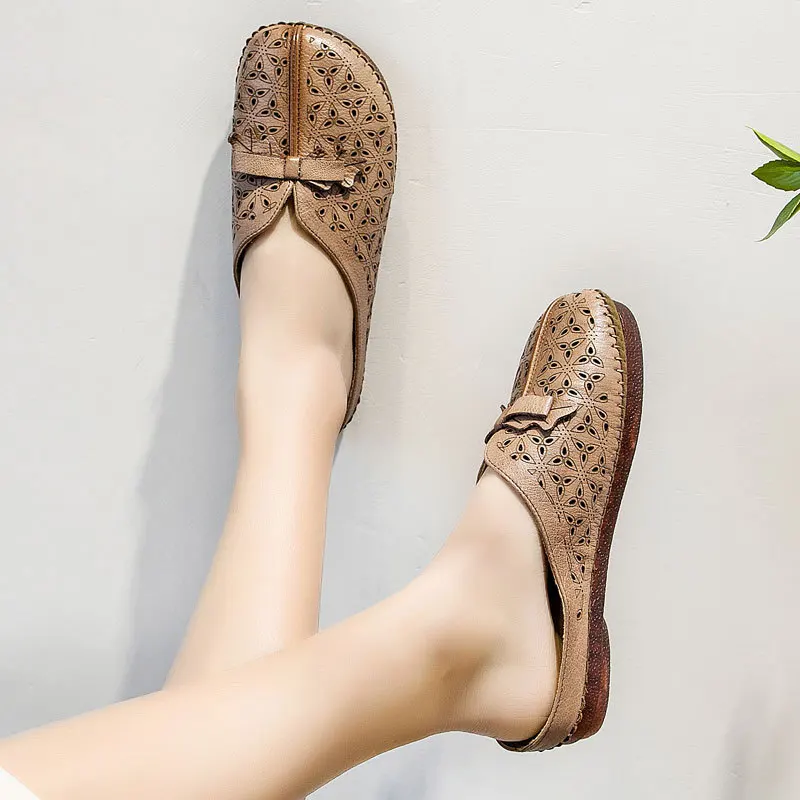 New Women's Shoes Real Leather Moccasins Mother Loafers Soft Leisure Flats Female Ladies Driving Ballet Casual Footwear