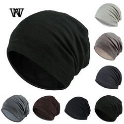 7 couleur rayé Skullies bonnets pour hommes femmes chapeau 2019 printemps et automne respirant Turban chapeau coton Pile casquette Skullcap TTM-CZX7