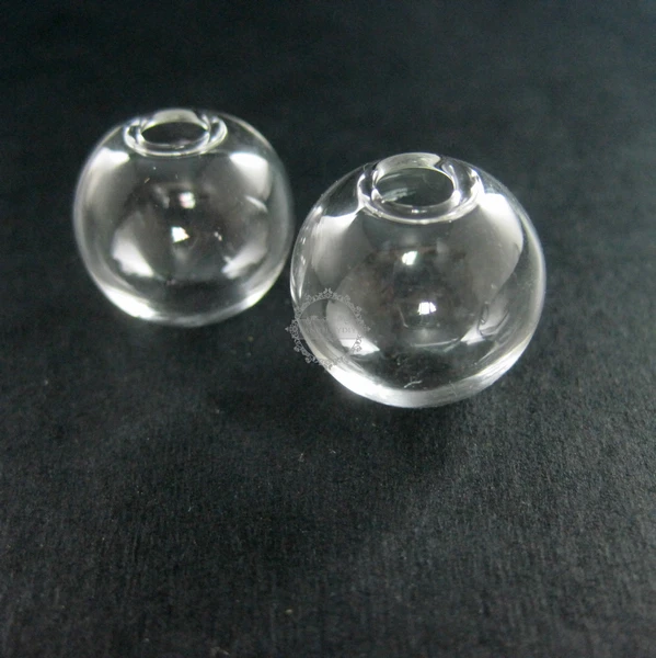 20mm diameter 4mm open mouth transparent glass round bottle DIY settings supplies findings 3070058