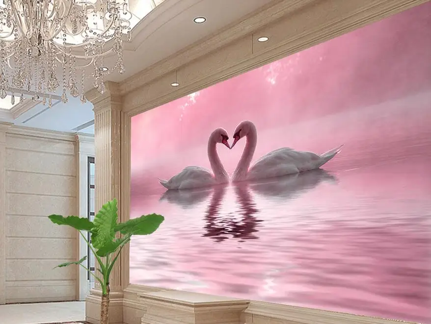 

3d wallpaper for room Love Swan Lake wallpaper background wall simple decorative painting custom 3d wallpaper