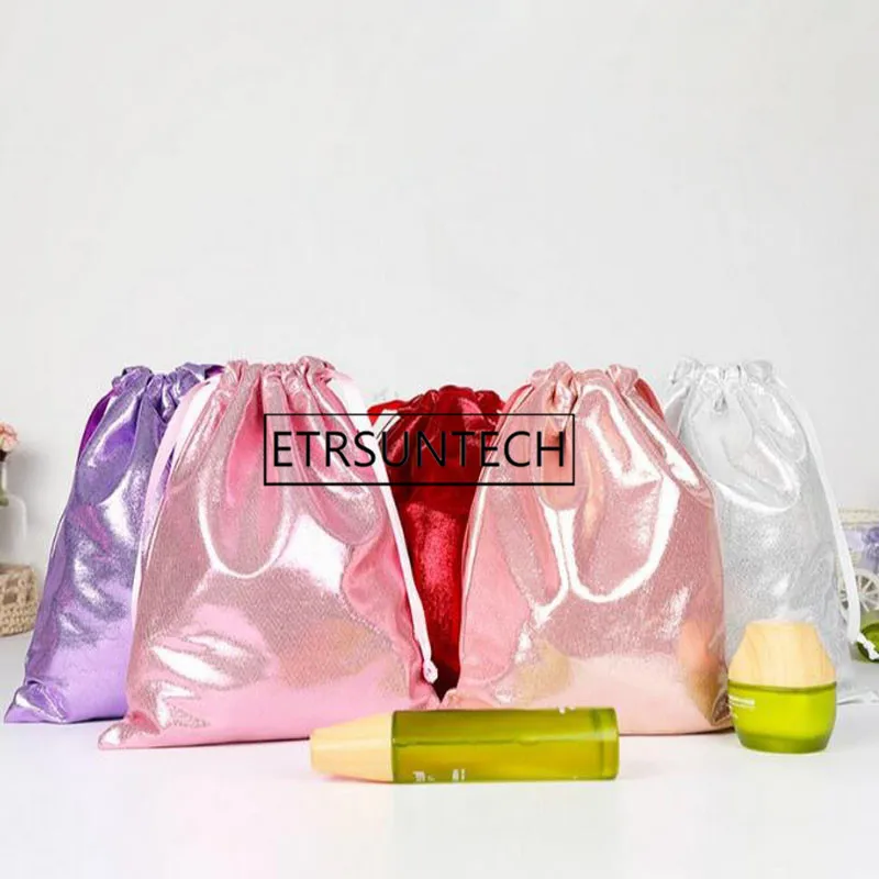 

100pcs Shinning Glitter Drawstring Bags Lip Rouge Make Up Tools Small Stuff Storage Bag Party Accessory Charming Pouch