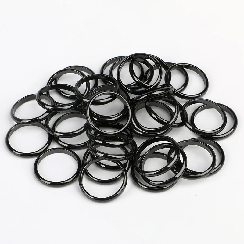 3MM Smooth Ceramic Rings for Women Black White Pink Blue Healthy Jewelry Rings Wedding Party Jewelry Gift Wholesale Never Fade