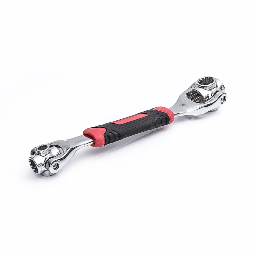 Tiger Wrench 48 in 1 Tools Socket Works with Spline Bolts Torx 360 Degree 6-Point Universial Furniture Car Repair 25cm only red