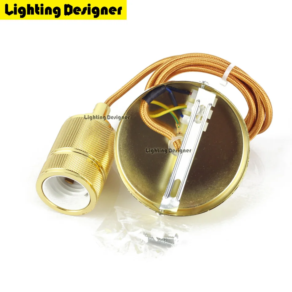 New Copper Gold color E27 pendant light Lamp holder 220V led bulb Incandescent Edison bulb LED Vintage Retro decor hanging Lamp