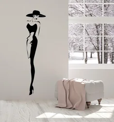 Vinyl Wall Decal Top Fashion Model Hat Retro Lady Style Woman Stickers Unique Gift 2LR10