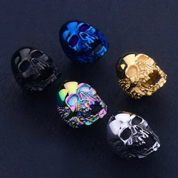 Hot Sale Titanium Steel Gold Black Blue color Zombie Skull Finger Ring Punk Rock Men's Stainless Steel Jewelry Halloween Gift