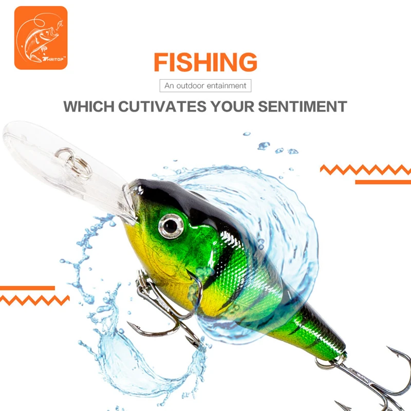 Thritop Crank Fishing Lure 5 Color for Choose 9cm 10.5g Artificial Hard Bait TP002 Professional Crank Fishing Accessories