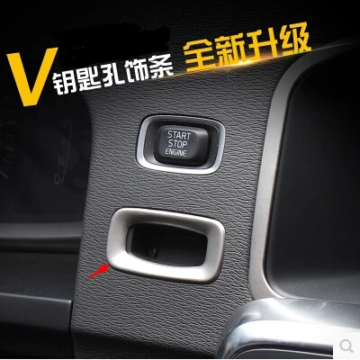 car-styling Stainless Steel Ignition Key Hole Decoration Ring Cover interior Trims case For Volvo S60 S60L V60