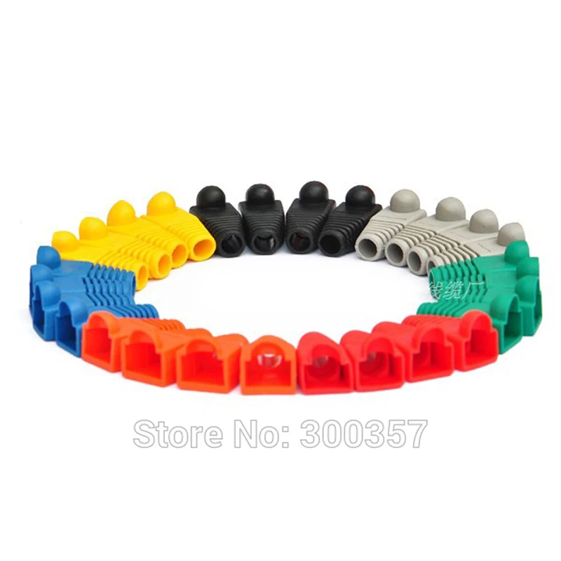 20pcs/lot Network Jack pvc Plug Of  RJ45 Connectors rj45 Boots Caps Cat5e Cat6 10colors or each color 20pcs