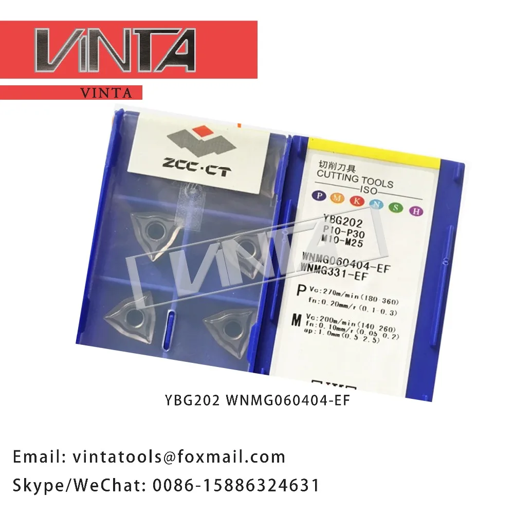 

high quality 10pcs/lots YBG202 YBG205 WNMG060404-EF cnc carbide turning inserts cutting blade tools