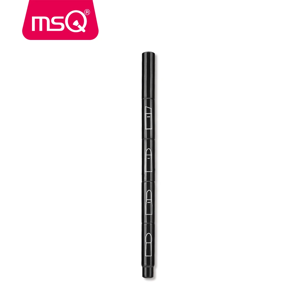 MSQ-pincel de maquillaje Cuatro en Uno, herramienta de belleza para sombra de ojos, cejas, labios y esponja