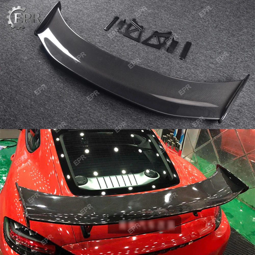 

Carbon Wing Lip For Porsche 2016 onwards Boxster 718 Cayman 982 GT4 Type Carbon Fiber GT Spoiler Body Kit Tuning Trim