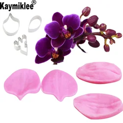 Orchid Petal Silicone Veiner & Cutters Flower Cutter Fondant Sugarcraft Stainless Steel Cutter Cake Decorating MouldsCS229