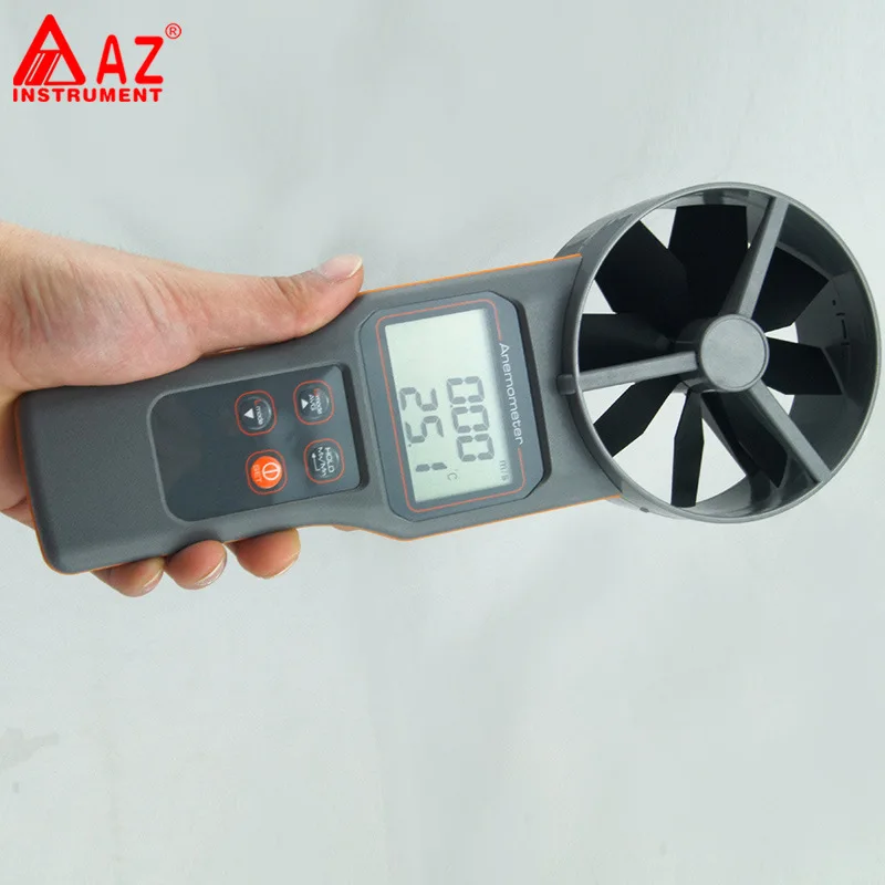 AZ8916 10cm Vane TEMP&Anemometer Measures Air Velocity Volume Temperature Tester Wind Speed Measurement