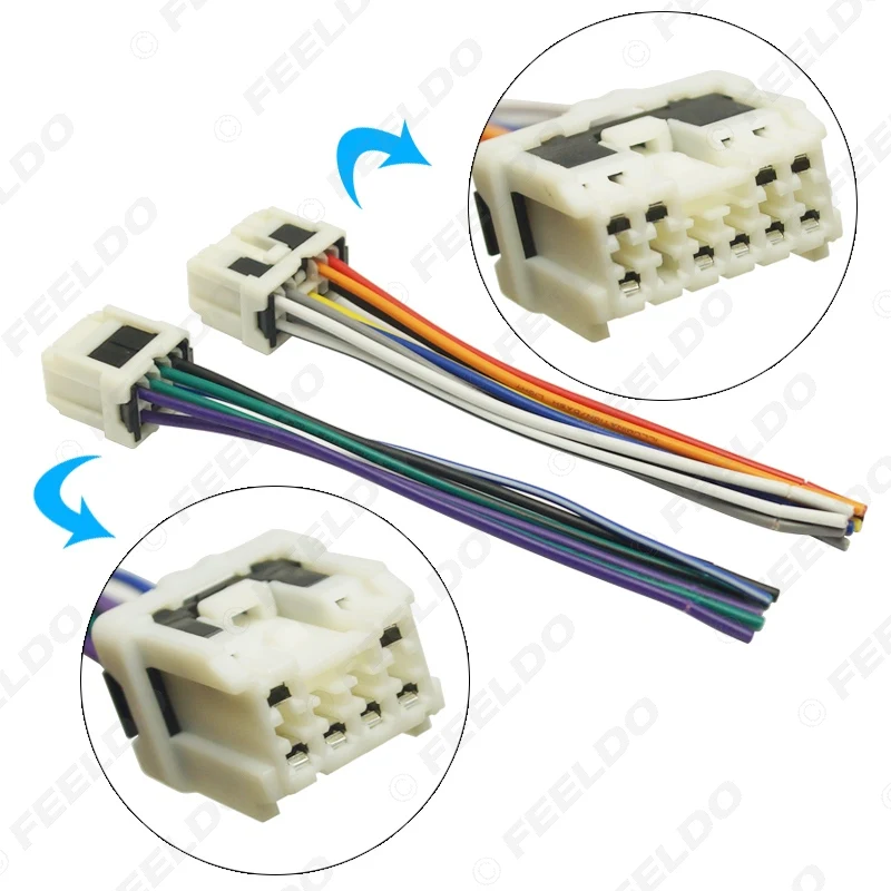 FEELDO 1Set Car Stereo Power Wiring Harness Adapter For Old NISSAN Micra Patrol Skyline Sunny Primera Radio Wire Plug#5712