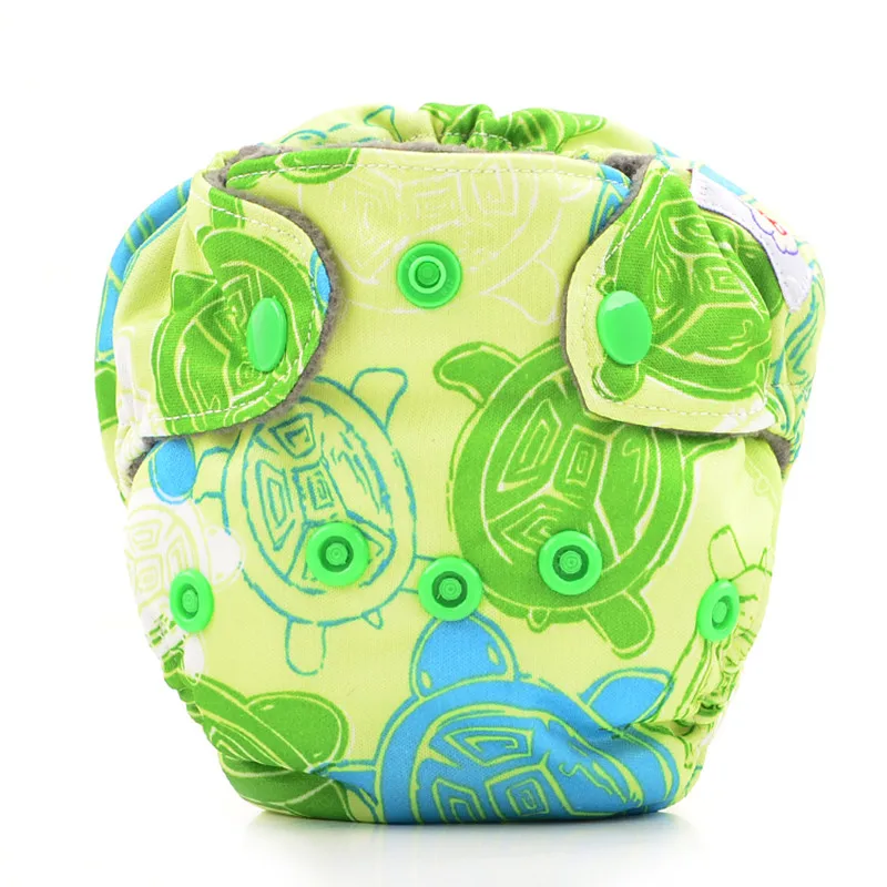 Happy Flute Newborn Diapers Tiny AIO Cloth Diaper Bamboo Charcoal Double Gussets Inner Waterproof PUL Outer Fit 2- 5KG Baby