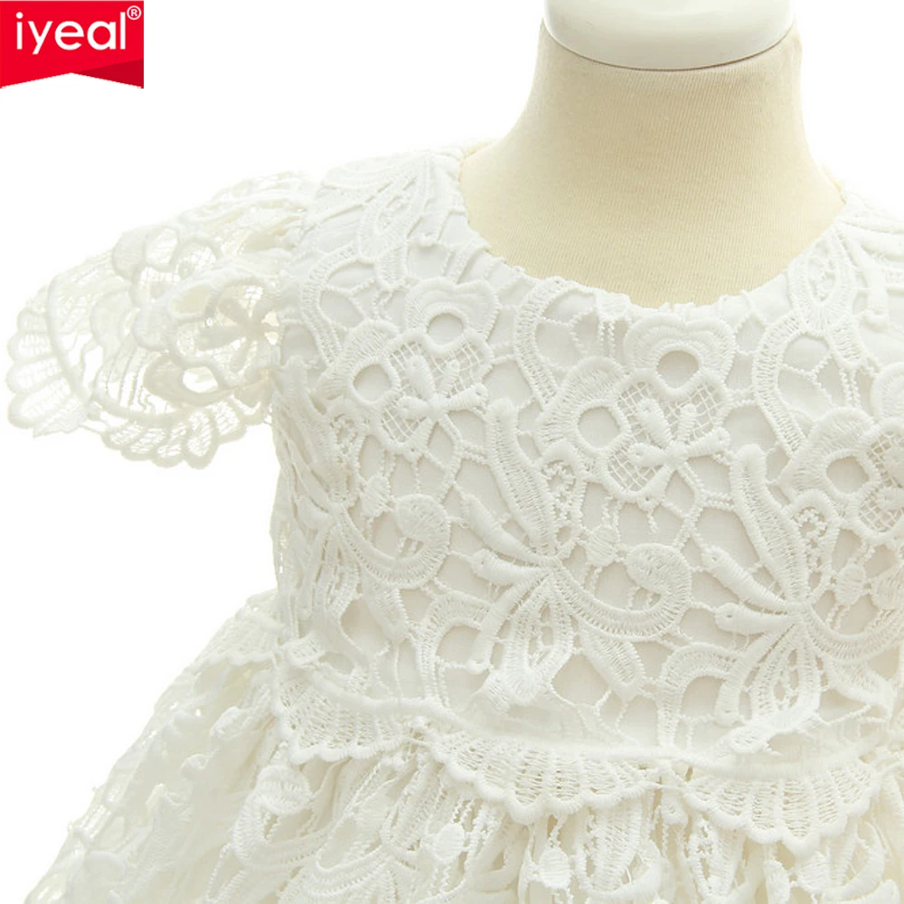 IYEAL New 1 Year Birthday Baby Girl Dresses For Baptism Infant Princess Lace Christening Gown Newborn Toddler Bebes Clothes image 5