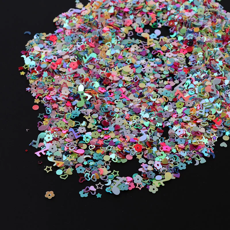 5000pcs  2.5-3mm Moon Star  Heart Wedding Party Confetti Nail Sequins Flakes Art Glitter Decorations Table Decoration Party