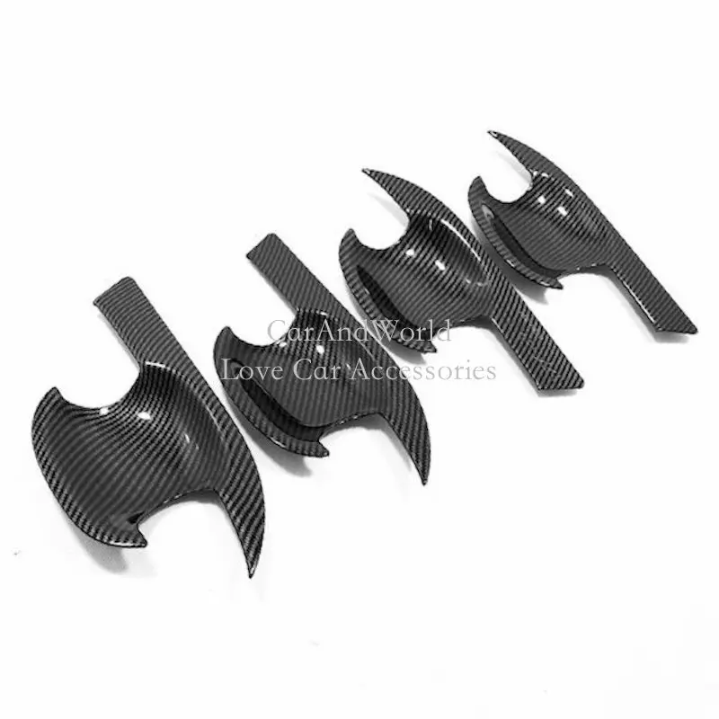 

For Toyota RAV4 RAV 4 2019-2024 Exterior Door Bowl Cover Door Handle Frame Panel Trims Carbon Fibre Car Styling Accessories