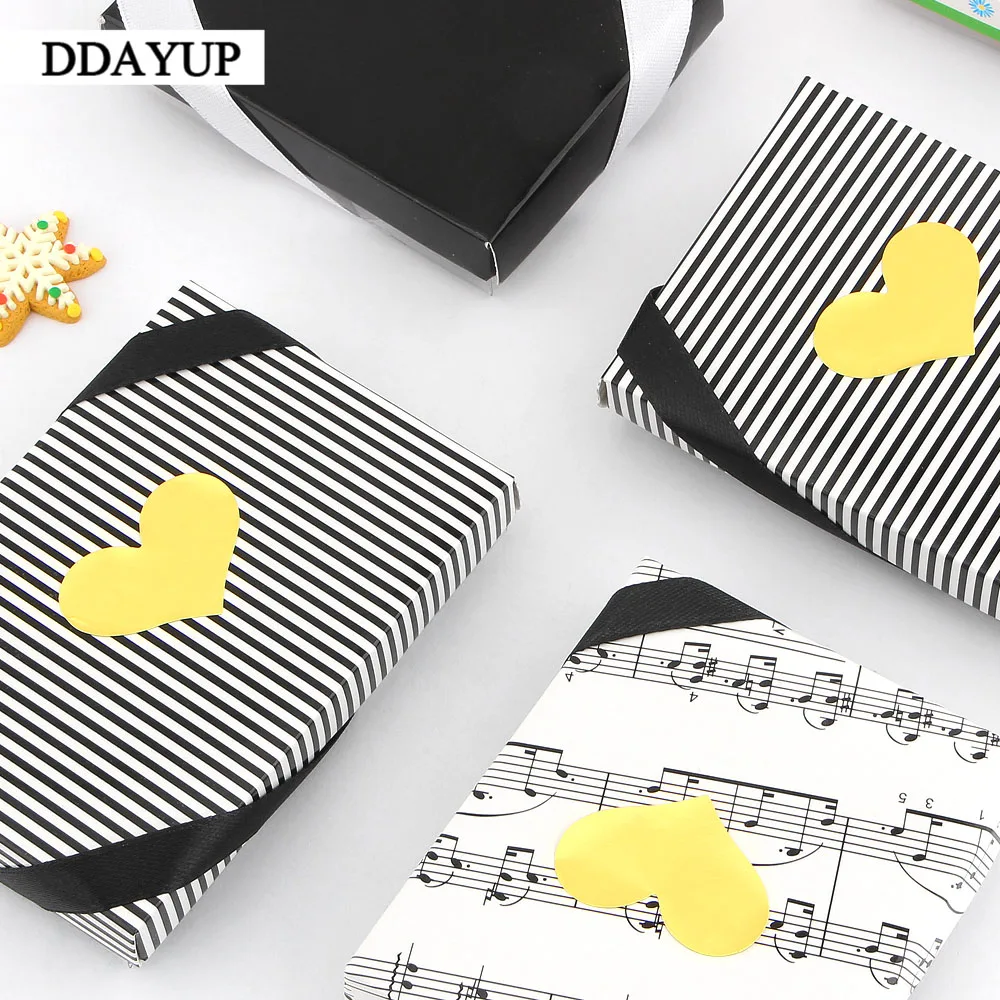 240Pcs/10 Sheets Golden Heart Gold Handmade Cake Candy Packaging Sealing Label Sticker Baking DIY Gift Party Stickers