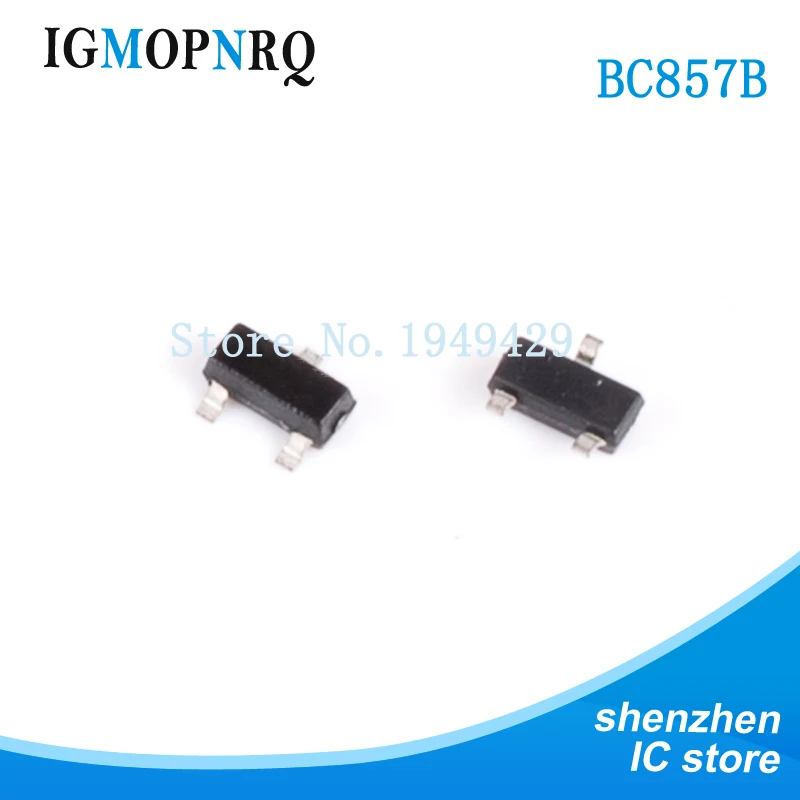 100PCS/lot BC857B BC857 SOT-23 3F Bipolar transistor bipolar junction (BJT) SOT-23 PNP GP AMP