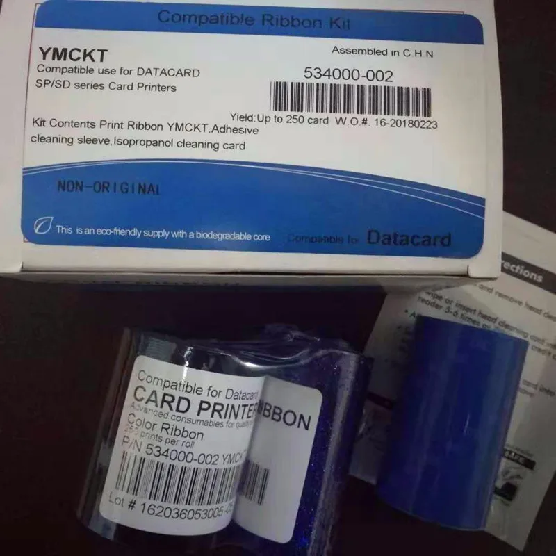 Datacard-fita Colorida Compatível 250 Impressões Rolo para Sp25 Sp25plus 534000002 Ymckt