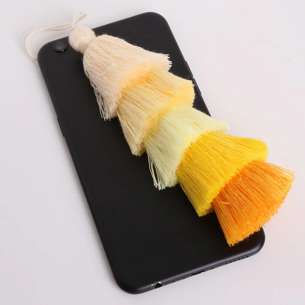 1pc 5 colors set tassel fringe multicolor Poly Cotton Tassel Charms Sewing for Fashion Necklace Jewelry Key Chain Bag Decoration