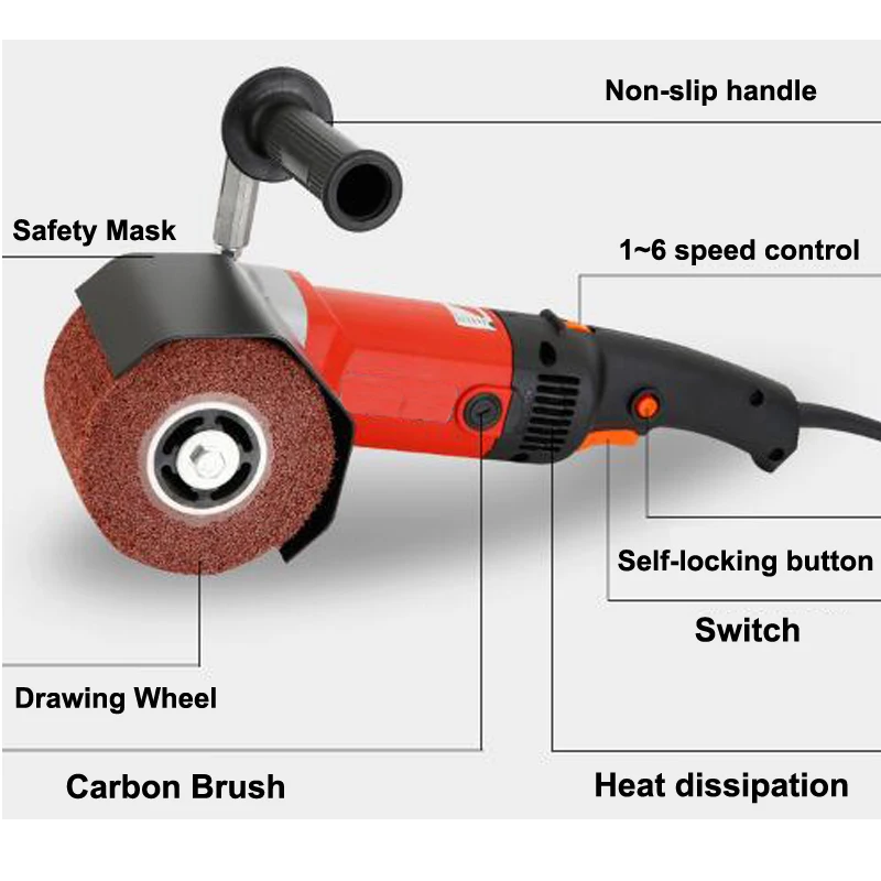 1400W Striping Maschine Metall Grinder Möbel Polierer Polieren Maschine Volle Kupfer Motor Elektrische Bohrer