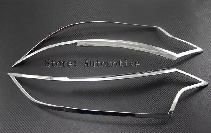 chrome front head light headlamps frames cover trim pair For Mitsubishi Outlander2013  2014 2015 2016 2017 2018