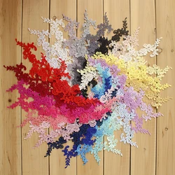 4 Pieces/2 Pair 33*10cm 25 Colors Delicate Wedding Head Ornaments Venise Flower Lace Applique Sewing Lace Trim Dress DIY