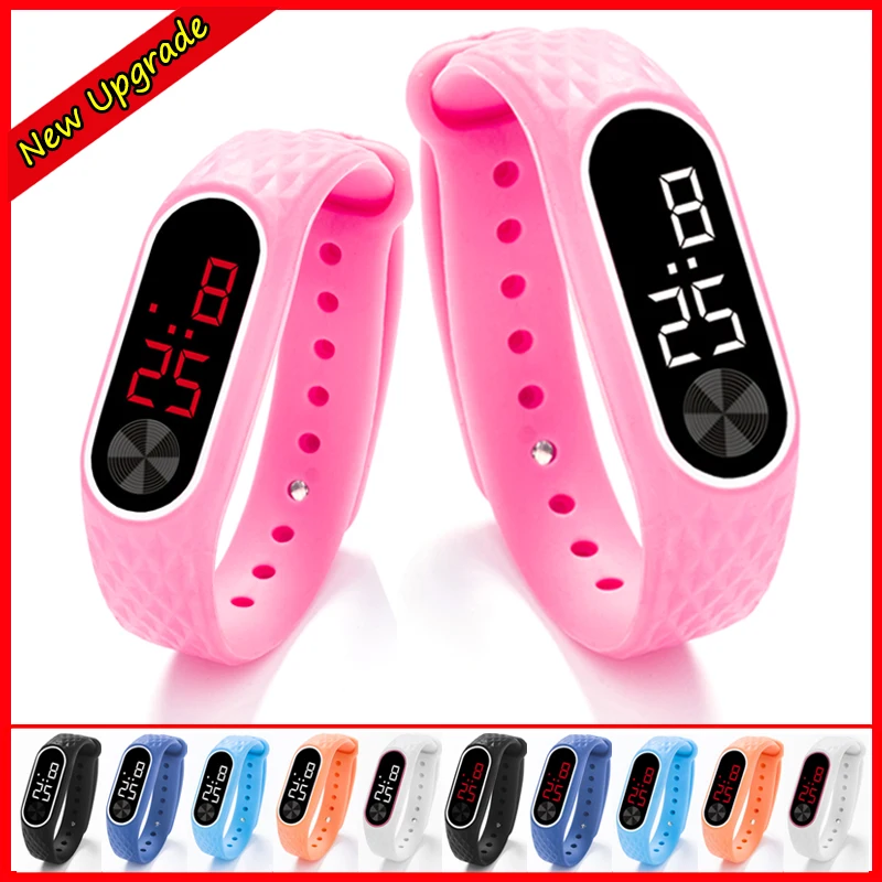 2021 New Stylish Children's LED Digital Sport Watch Boys Girls Unisex Women Men Electronic Silicone Bracelet Wrist Watch