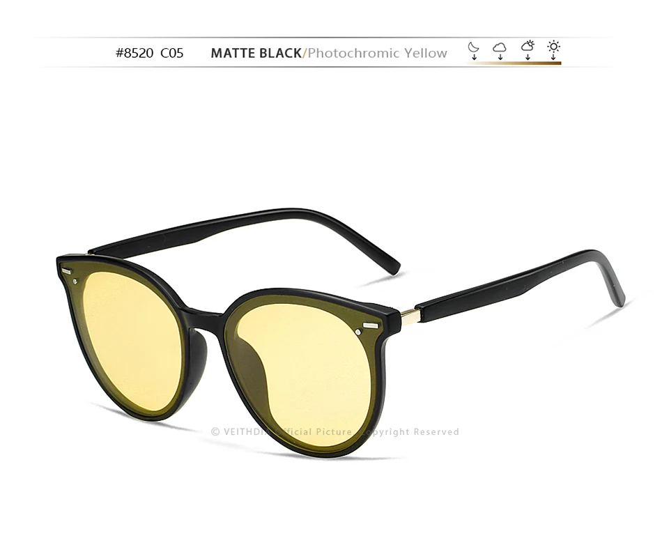 Veithdia Marke photo chrome Frauen Mode Sonnenbrille polarisierten Spiegel UV400 Linse Vintage Tag Nacht Dual Sonnenbrille weiblich V8520 – Detail 20