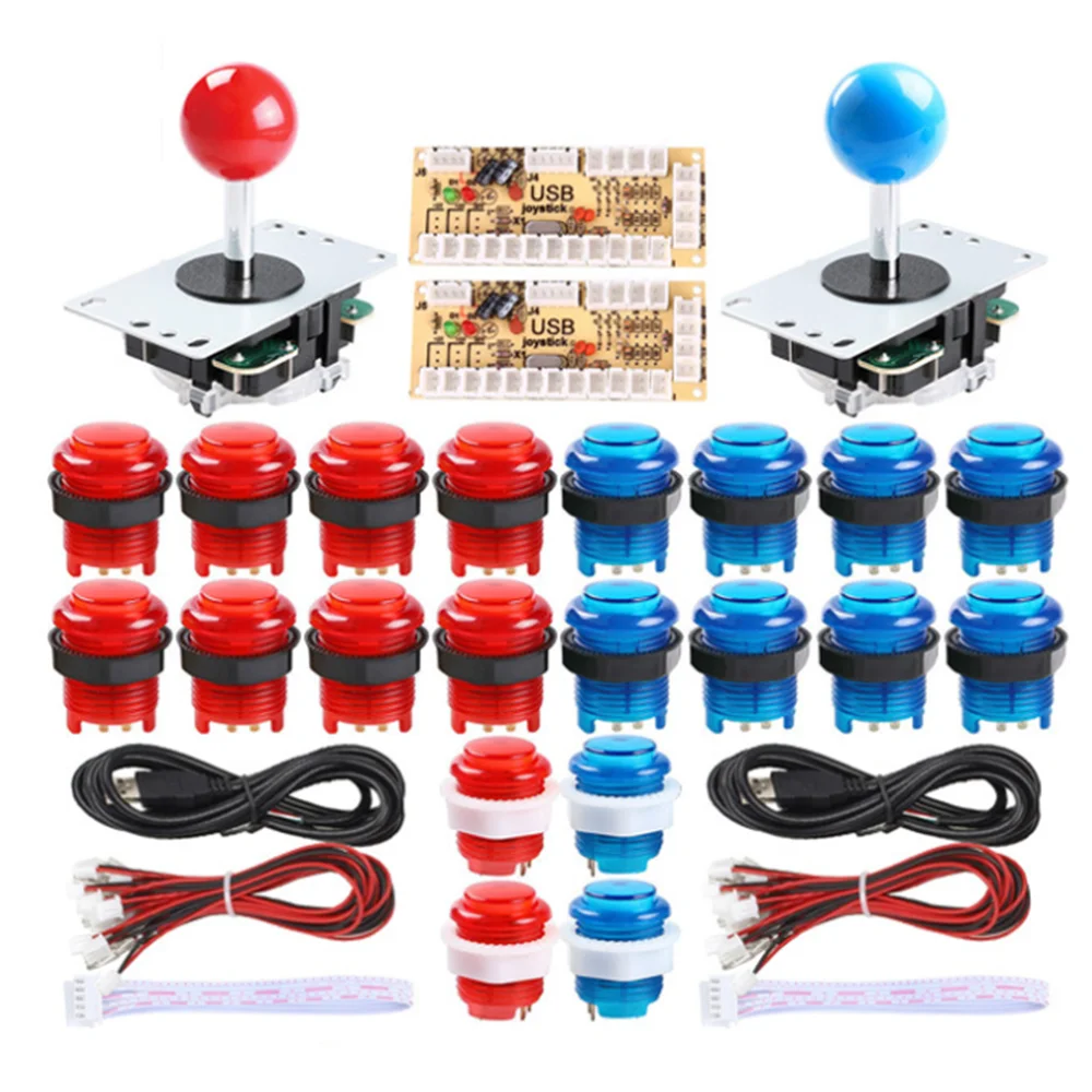 Zero Delay Joystick Arcade DIY Kit LED Push Button+Joystick+USB Encoder+Wire Harness USB Controller For Arcade Mame Arcade Game