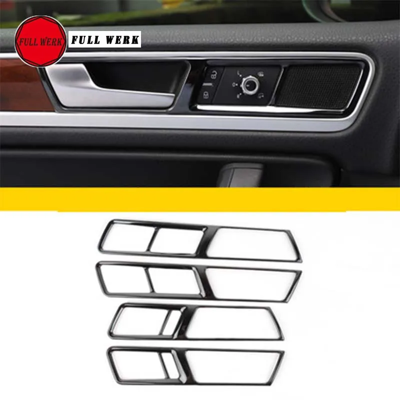 Set of 4pcs Car Styling Inner Door Handle Trim Decoration Sticker Cover for VW Touareg 2011 2012 2013 2014 2015 2016 2017 2018