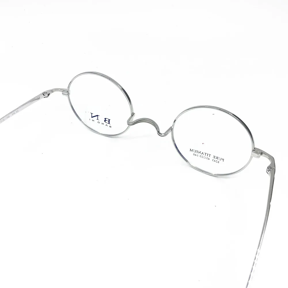 Pure Titanium Vintage 45mm Small Round Eyeglass Frames Full Rim Rx able Glasses