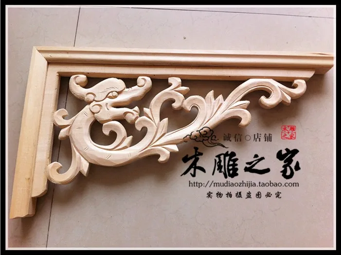 Dongyang woodcarving dragon carved wood trim angle gun Decal sheet aisle roof ceiling wood lintel beam