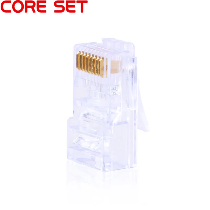 10PCS/Lot RJ45 Net Network Modular Plug Cat5 CAT5e Cat6 Connector 8P8C Gold plated Modular Plugs Socket High Quality