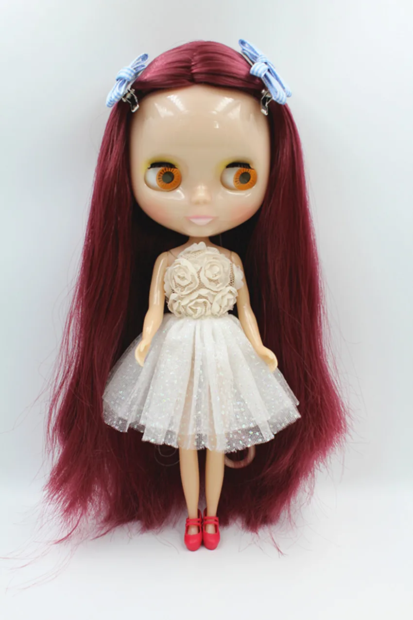 Blygirl Doll Jujube red hair Blyth Doll body Fashion Can refit makeup Fashion doll White skin