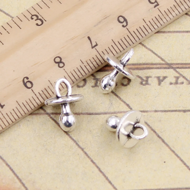 20 sztuk Charms smoczek dla niemowląt Binky gryzak 13x10x1 0mm tybetański brąz kolor srebrny wisiorki Antique Making DIY Handmade Craft