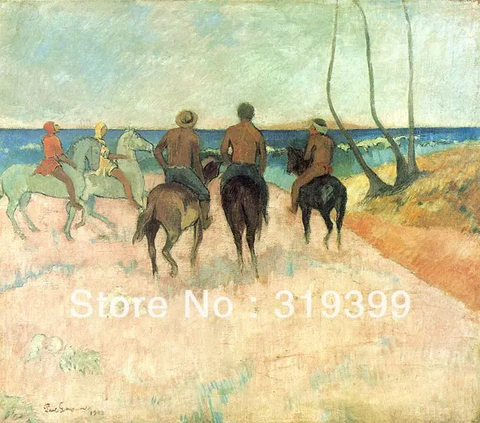 

100% handmade Oil Painting Reproduction on Linen canvas,Cavaliers sur la plage I by paul gauguin,Free Shipping,oil paintings