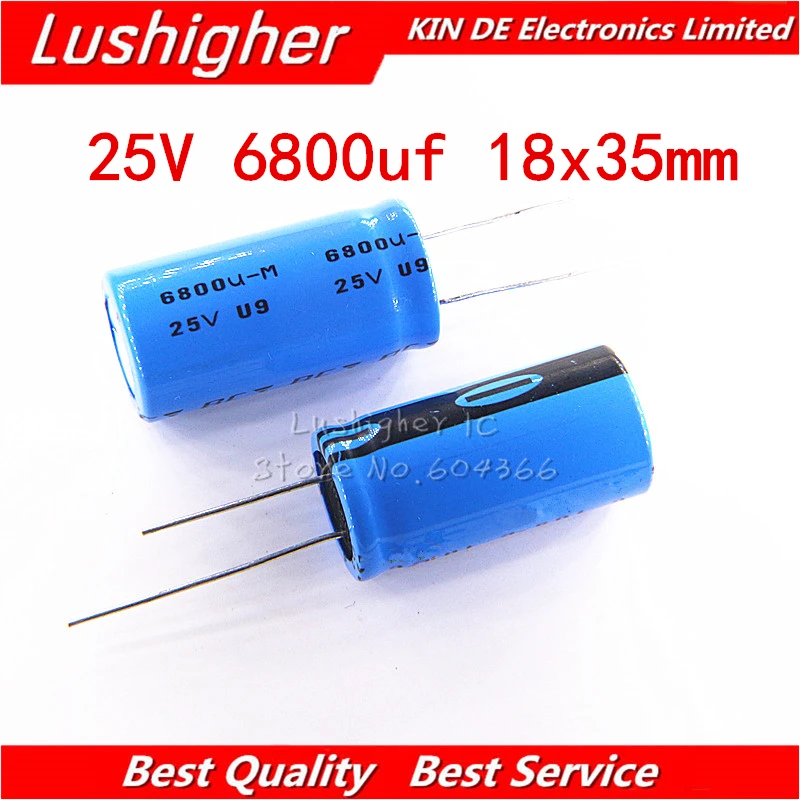 

10PCS 25V 6800UF smd Size 18x35MM 25V6800UF Aluminum electrolytic capacitor