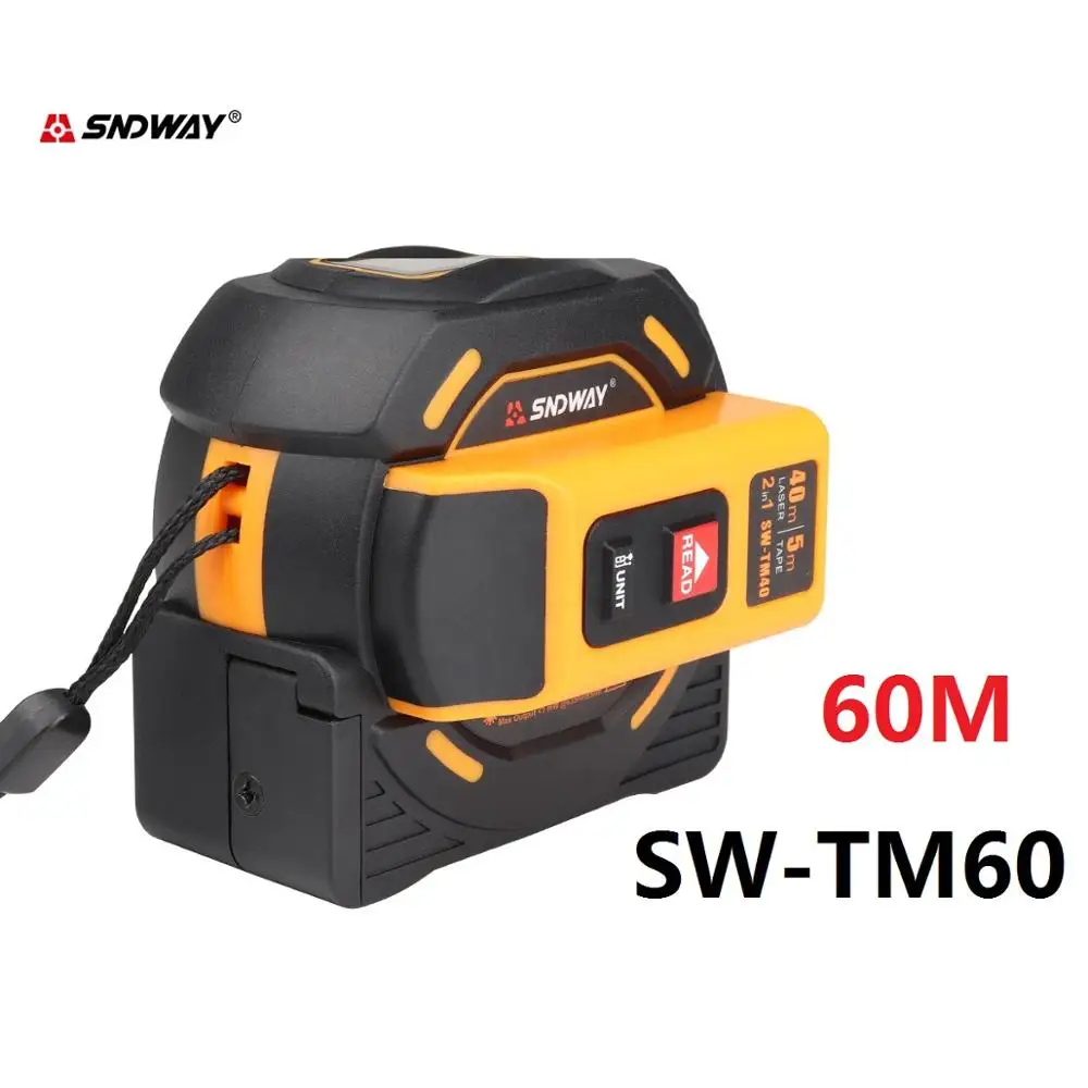 Sndway SW-TM60 laser measure 60m laser distance meter laser ruler with Backlight LCD