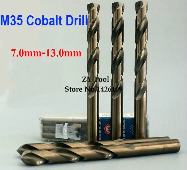 5PCS 7.0mm~13mm HSS CO M35 Containing Cobalt Twist Drill Bits For Stainless Steel (7/7.5/8/8.5/9/10/10.5/11/11.5/12/12.5/13mm)