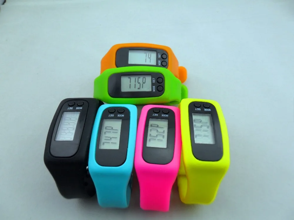 Multi-function Pedometer Watches Bracelet Pedometer Silicone Running Counter 0-99999 Steps Counter Color Random