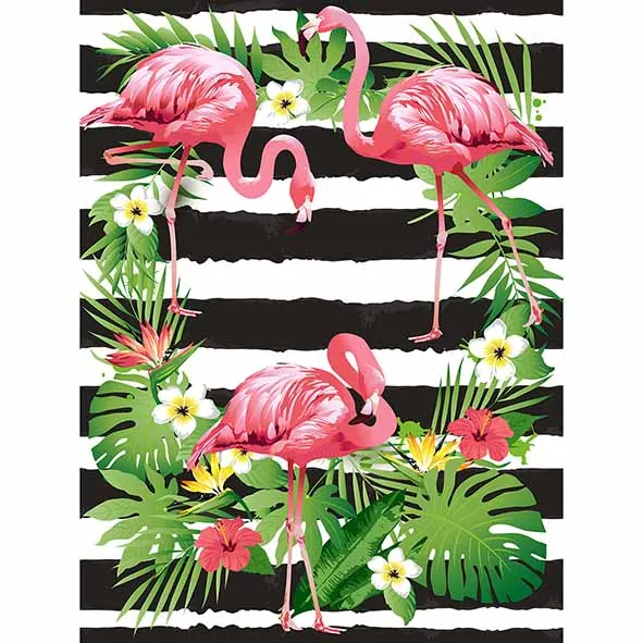 Funnytree birthday background for photo studio Flamingos stripes tropical party flower leaves backdrop photobooth photocall