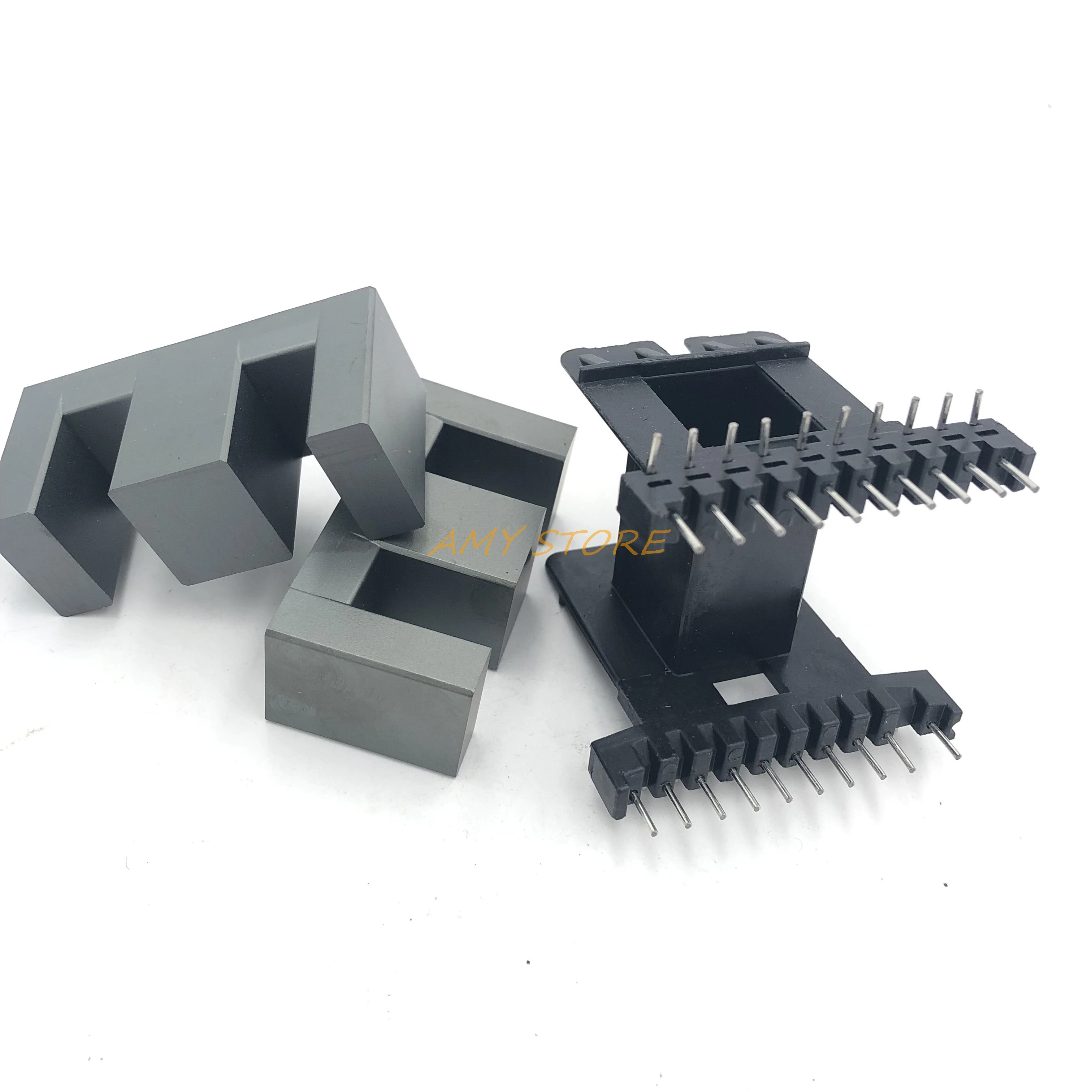 EE55 EE Type (10+10) 20Pins High Frequency Transformer Ferrite Magnetic Core Horizontal Coil Former