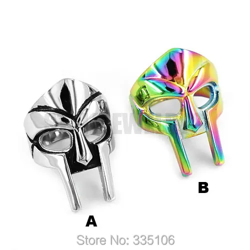 Fashion Warrior Spartacus Mask Ring Stainless Steel Punk Biker Men Jewelry Wholesale SWR0562A