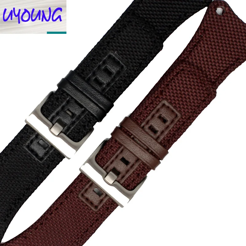 UYOGN Nylon canvas watch band Applicable K4B384B3 K4B371B6 K4B371B3 Series Male Black 30mm